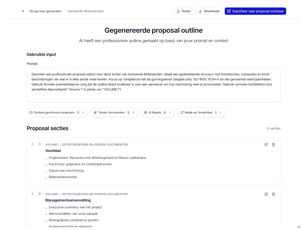 AI generated proposal outline