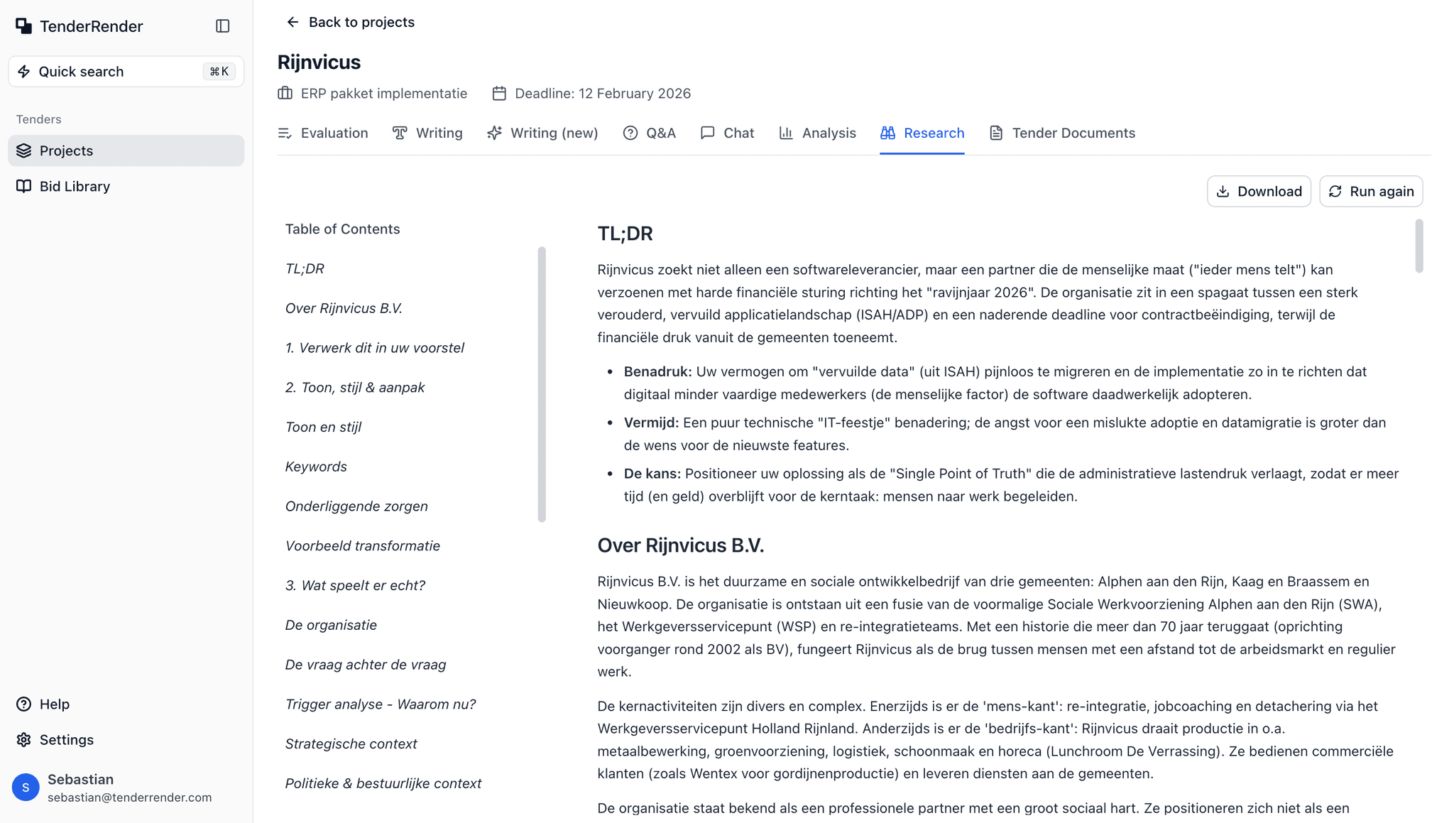 Deep Research report interface