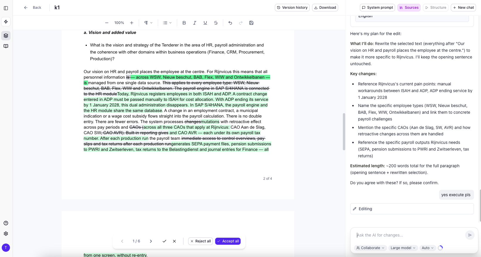 TenderRender AI editor